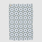 Decorative black and white circular patterned  golfhanddoek (Voorkant)