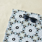 Decorative black and white circular patterned  strandlaken (In situ)