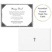 Decorative Black and White Orthodox Funeral Bedankkaart