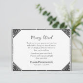 Decorative Black and White Orthodox Funeral Bedankkaart (Staand voorkant)