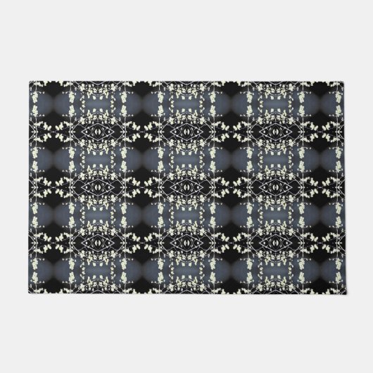 Decorative black and white pattern deurmat (Voorkant)