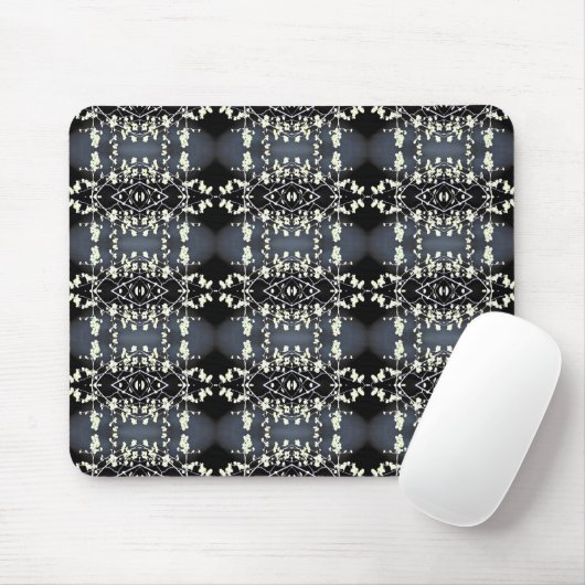 Decorative black and white pattern muismat (Met muis)