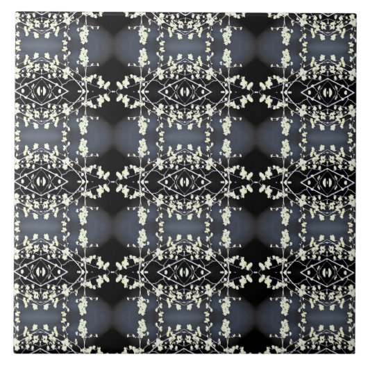 Decorative black and white pattern tegeltje (Voorkant)