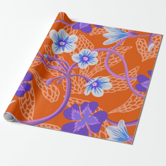 Decorative blooming wildflowers. Summer floral bac Cadeaupapier (Uitgerold)