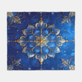 Decorative Blue Gold Fleece Blanket (Voorkant (Horizontaal))
