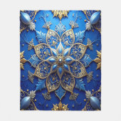 Decorative Blue Gold Fleece Blanket (Voorkant)