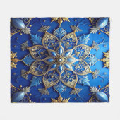 Decorative Blue Gold Fleece Blanket (Voorkant (Horizontaal))