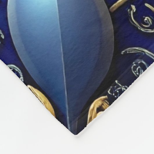Decorative Blue Gold Fleece Blanket (Hoek)