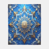 Decorative Blue Gold Fleece Blanket (Voorkant)