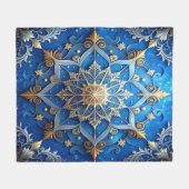 Decorative Blue Gold Fleece Blanket (Voorkant (Horizontaal))