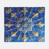 Decorative Blue Gold Fleece Blanket (Voorkant (Horizontaal))