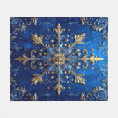 Decorative Blue Gold Fleece Blanket (Voorkant (Horizontaal))