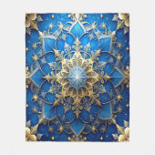 Decorative Blue Gold Fleece Blanket (Voorkant)