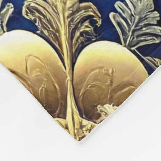 Decorative Blue Gold Fleece Blanket (Hoek)