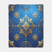 Decorative Blue Gold Fleece Blanket (Voorkant)
