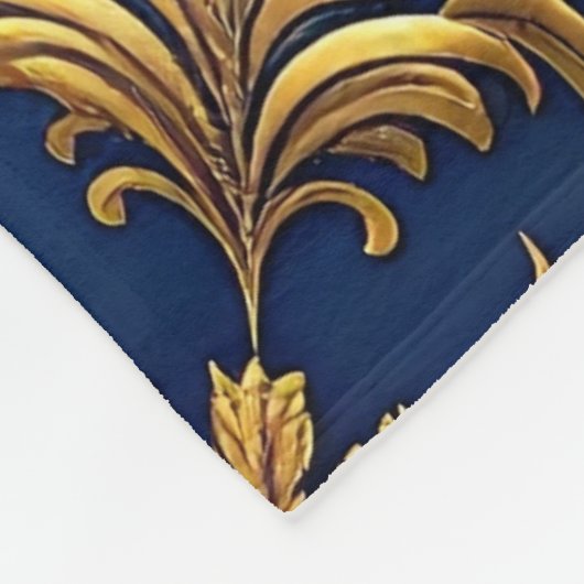 Decorative Blue Gold Fleece Blanket (Hoek)