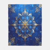 Decorative Blue Gold Fleece Blanket Deken (Voorkant)