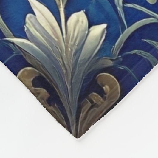 Decorative Blue Gold Fleece Blanket Deken (Hoek)
