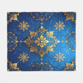 Decorative Blue Gold Fleece Blanket Deken (Voorkant (Horizontaal))