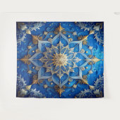 Decorative Blue Gold Holiday Backdrop Wandkleed (Voorkant (horizontaal))