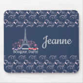 Decorative Bonjour Paris Personalized Name Muismat (Voorkant)