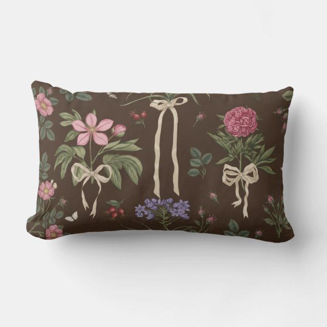 Decorative botanical Floral Bow Throw Pillow Kussen (Voorkant)