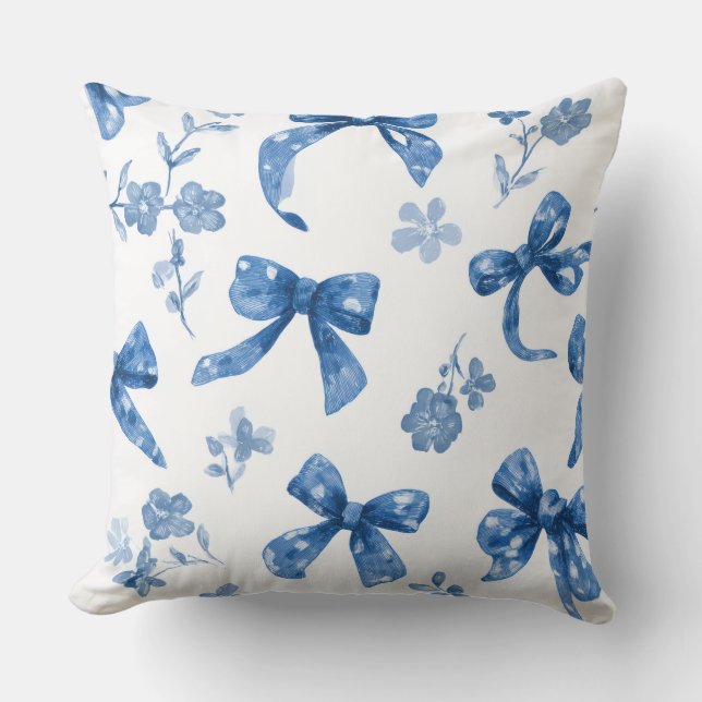 Decorative Bow and Flowers Throw Pillow Kussen (Voorkant)