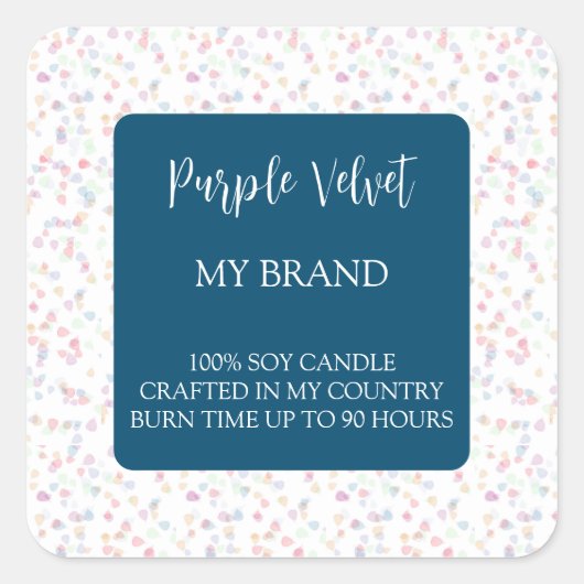 Decorative Candle Label Square Sticker (Voorkant)