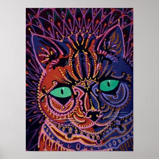 Decorative Cat by Louis Wain Poster (Voorkant)