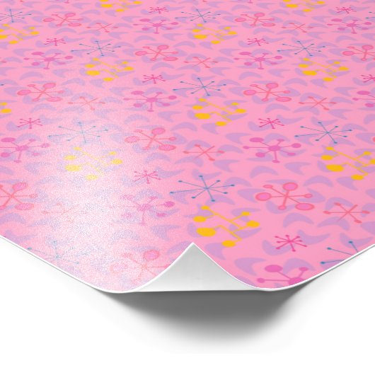 decorative childish pattern pink foto afdruk (Hoek)