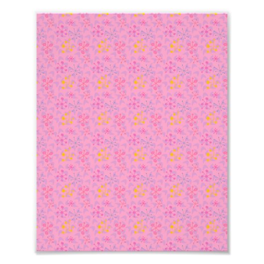 decorative childish pattern pink foto afdruk (Voorkant)