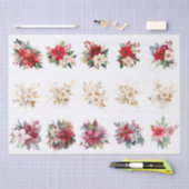 Decorative Christmas Florals For Shell Decoupage Tissuepapier (Craft)