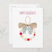 Decorative Christmas wreath with natural elements Feestdagenkaart (Voorkant / Achterkant)