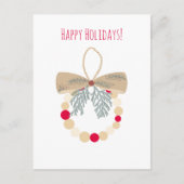 Decorative Christmas wreath with natural elements Feestdagenkaart (Voorkant)