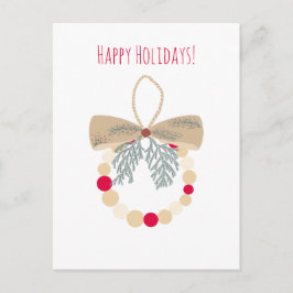 Decorative Christmas wreath with natural elements Feestdagenkaart