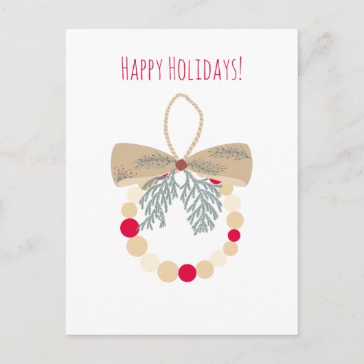 Decorative Christmas wreath with natural elements Feestdagenkaart (Voorkant)