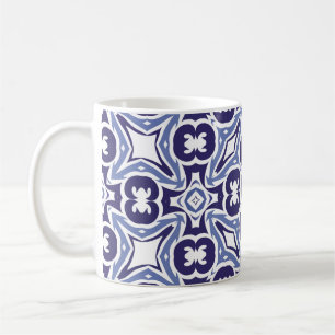 Decorative color ceramic azulejo tiles. Vintage Koffiemok