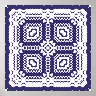 Decorative color ceramic azulejo tiles. Vintage Poster