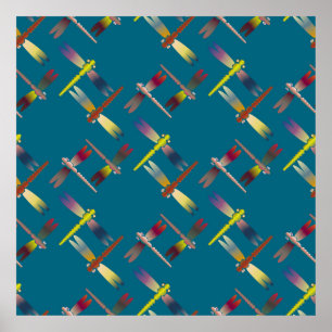 Decorative colored seamless pattern with cute drag poster