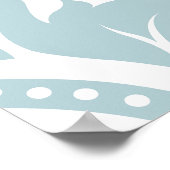 Decorative Damask Art I Duck Egg Blue on White Poster (Hoek)