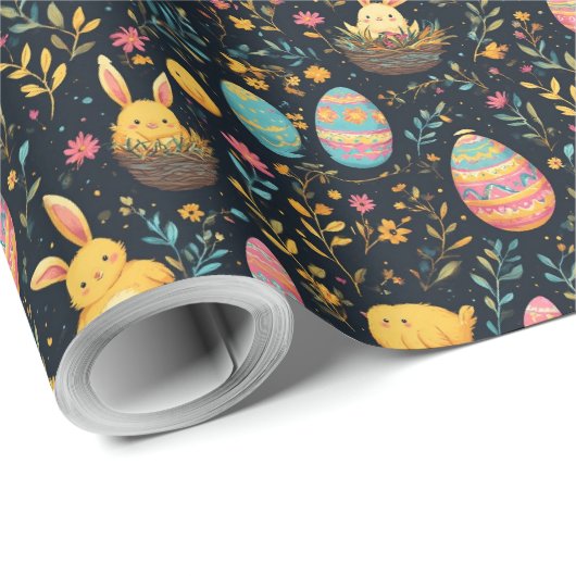 Decorative Eggs Easter Bunny Minimal Rustic Decor Cadeaupapier (Rol Hoek)