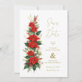 Decorative & Elaborate Elegant Poinsettias Garland Save The Date (Voorkant)