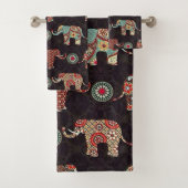 Decorative Elephant Pattern Bath Towel Bad Handdoek (Insitu)