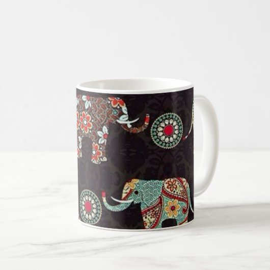 Decorative Elephant Pattern Mug Koffiemok (Voorkant rechts)