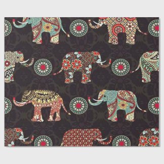 Decorative Elephant Pattern Wrapping Paper Cadeaupapier