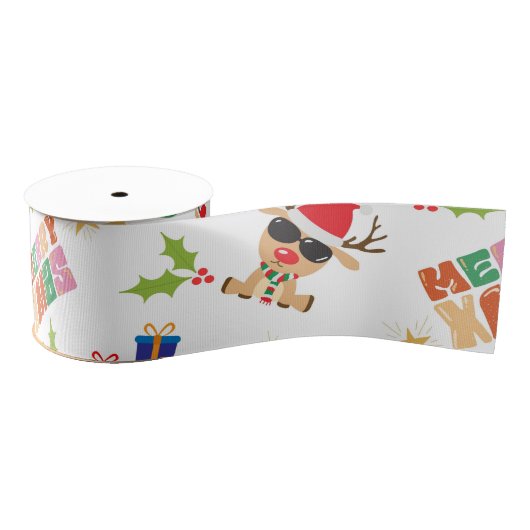 Decorative Festive Cute Christmas Ribbon Grosgrain Lint (Spoel)