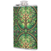 Decorative flask featuring a vibrant tree design  heupfles (Links)