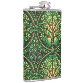 Decorative flask featuring a vibrant tree design  heupfles (Rechts)