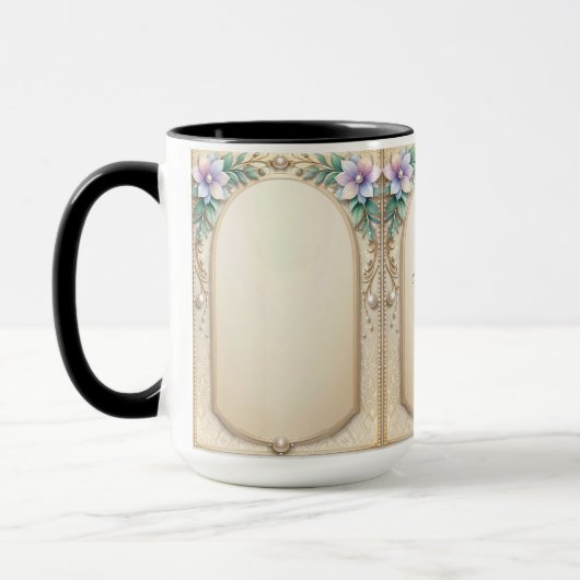 Decorative Floral Frame Mug Mok (Links)