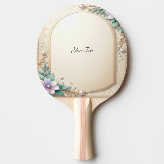 Decorative Floral Frame Ping Pong Paddle Tafeltennisbatje (Voorkant)